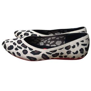 Sole Society Leopard Print Pointed Toe Flats Black Cream Size 10
